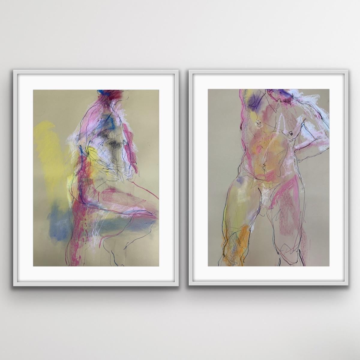 Judith Brenner Nude Painting - Alberto Standing 2 and 3 
