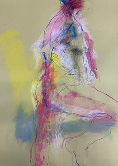 Alberto Standing 3, peinture figurative originale, dessin de vie nue brillante