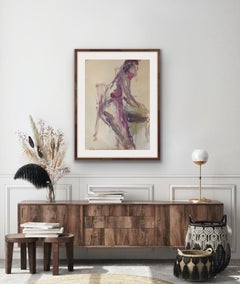 Rich Seated 3, Original Nude Painting, Figurative Art, Life Drawing, Bright Art