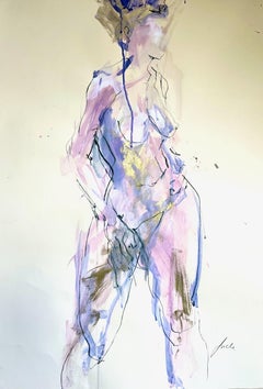 Sarita's Twist, Nude Painting, Life Painting, Figurative Art, Mute Colourful Art