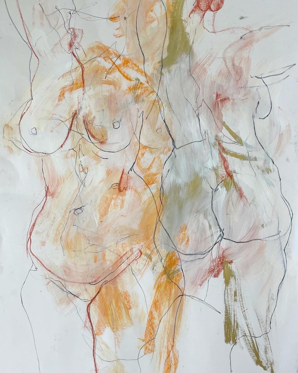 Solfrid in 2 pose - Painting di Judith Brenner