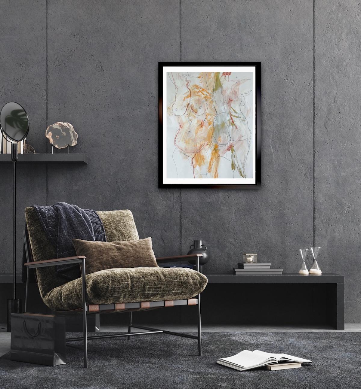 Solfrid in 2 pose - Still-Life Painting Grigio di Judith Brenner