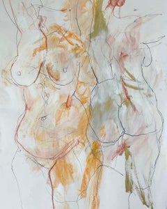 Solfrid in 2 Poses, Original painting, Contemporary, Nude, Feminine 