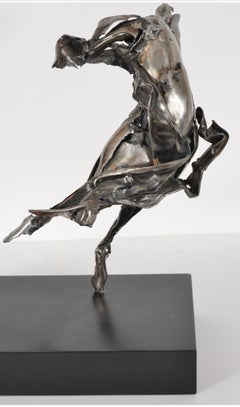Escultura de metal soldado de bailarina expresionista abstracta Judith Brown