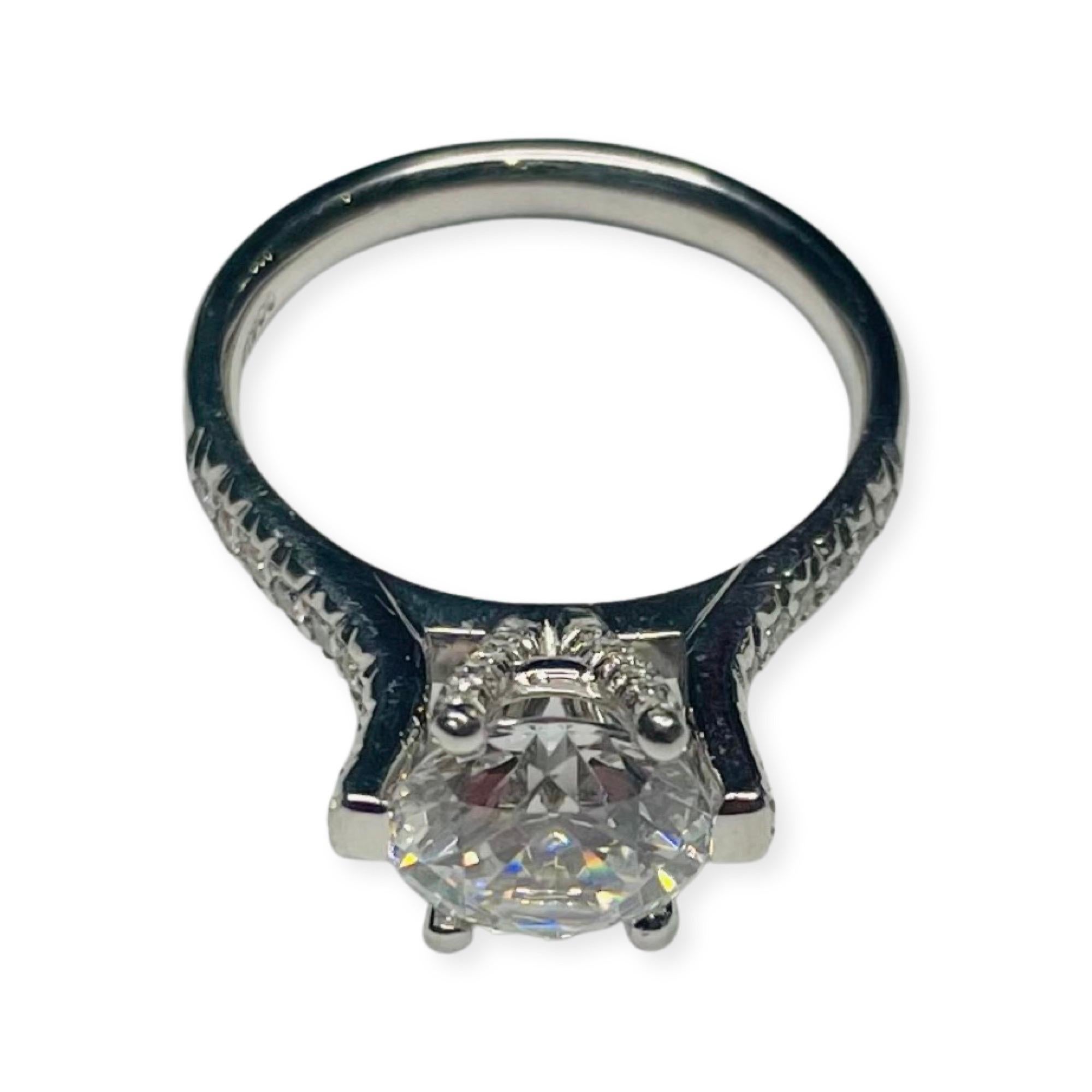 Women's or Men's Judith Conway Platinum and Diamond Engagement Ring For Sale