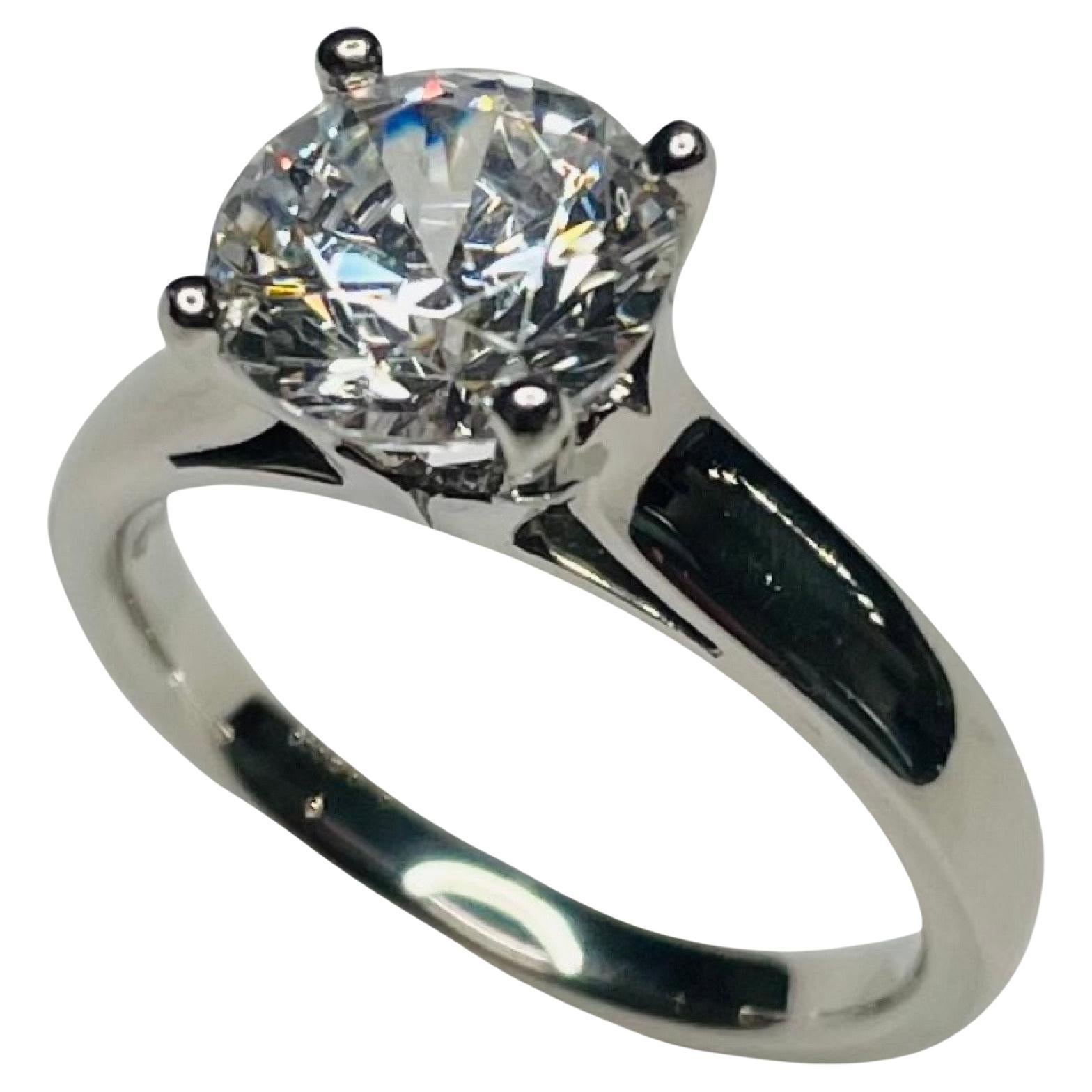 Judith Conway Platinum Engagement Ring with a Cubic Zirconia Center For Sale