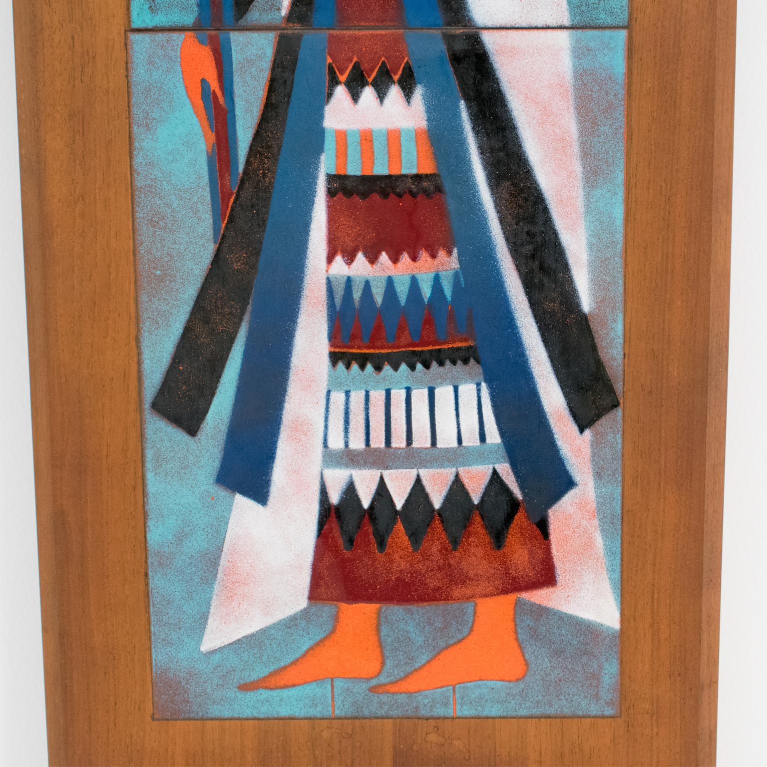 Judith Daner Enamel on Copper Artwork Wall Panel Egyptians, a pair For Sale 6