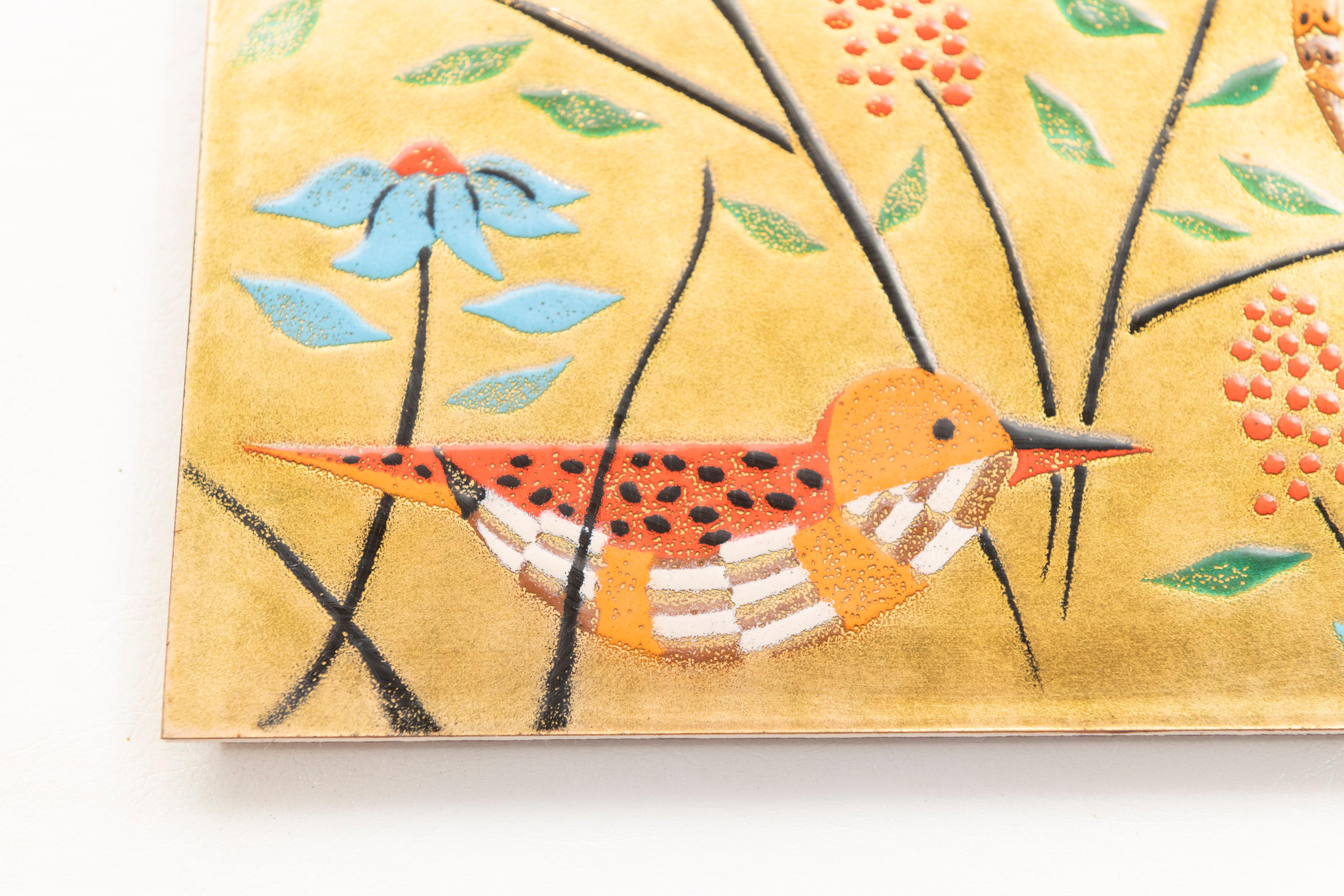 American Judith Daner Enamel Wall Plaque
