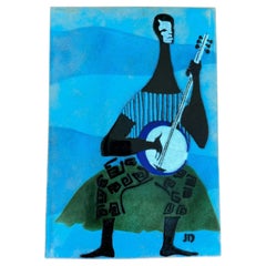 Judith Daner " Tocando el banjo " Esmalte sobre cobre, Estados Unidos, c.1955