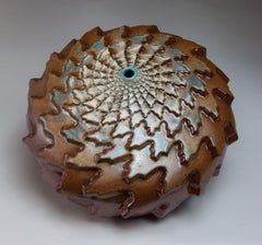 Used "Autumn Snow", Contemporary, Ceramic, Sculpture, Geometric Patterning, Glaze