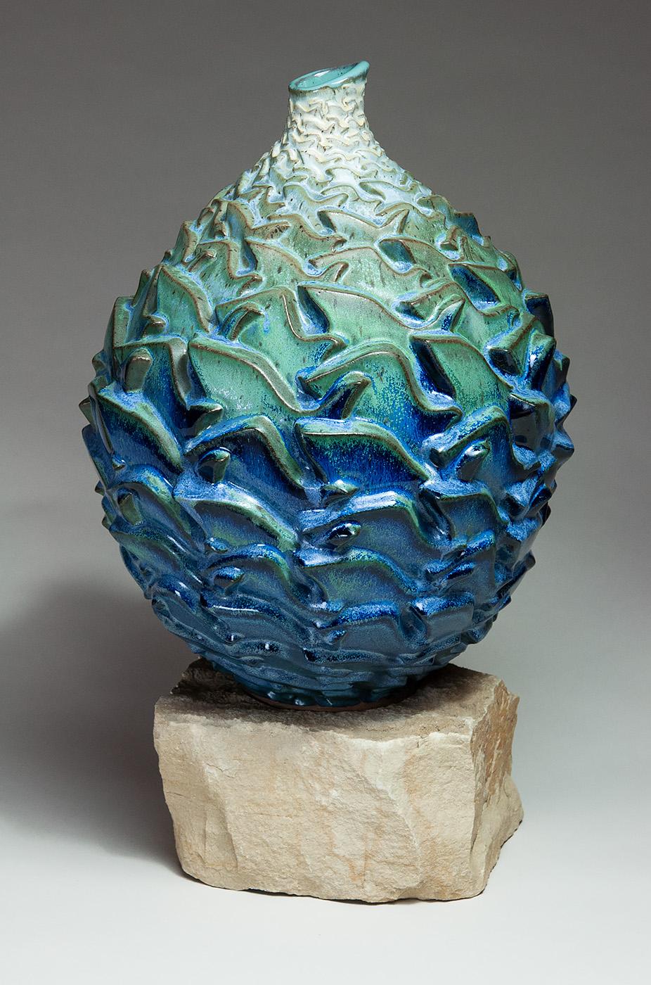 "Volare verso l'interno", Contemporaneo, Ceramica, Scultura, Motivo geometrico