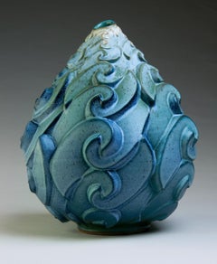 Used "Roiling Surf", Contemporary, Ceramic, Sculpture, Geometric, Pattern, Glaze