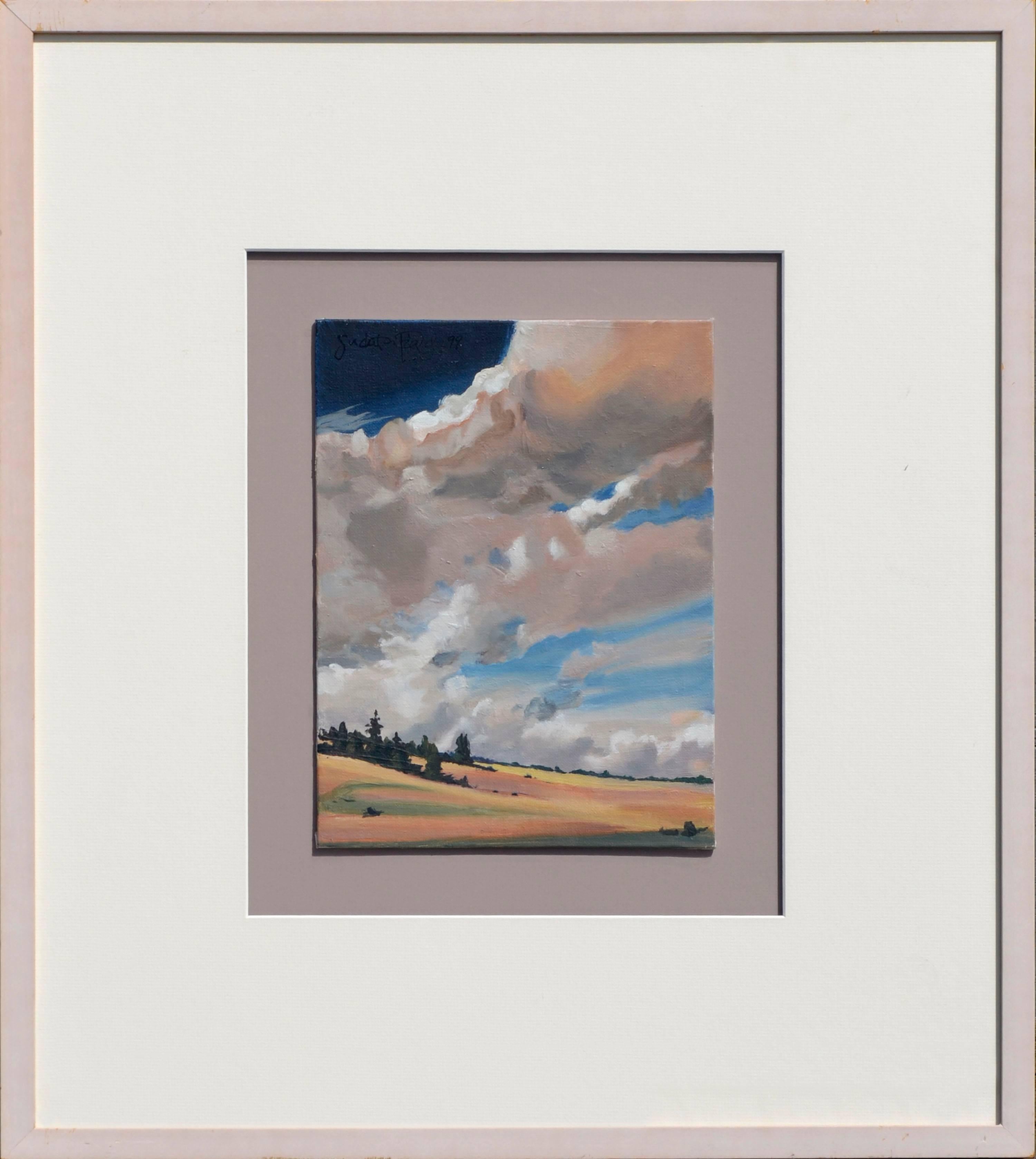 Judith Fields Landscape Painting - Dynamic Clouds and Fields - Alabama Landscape 