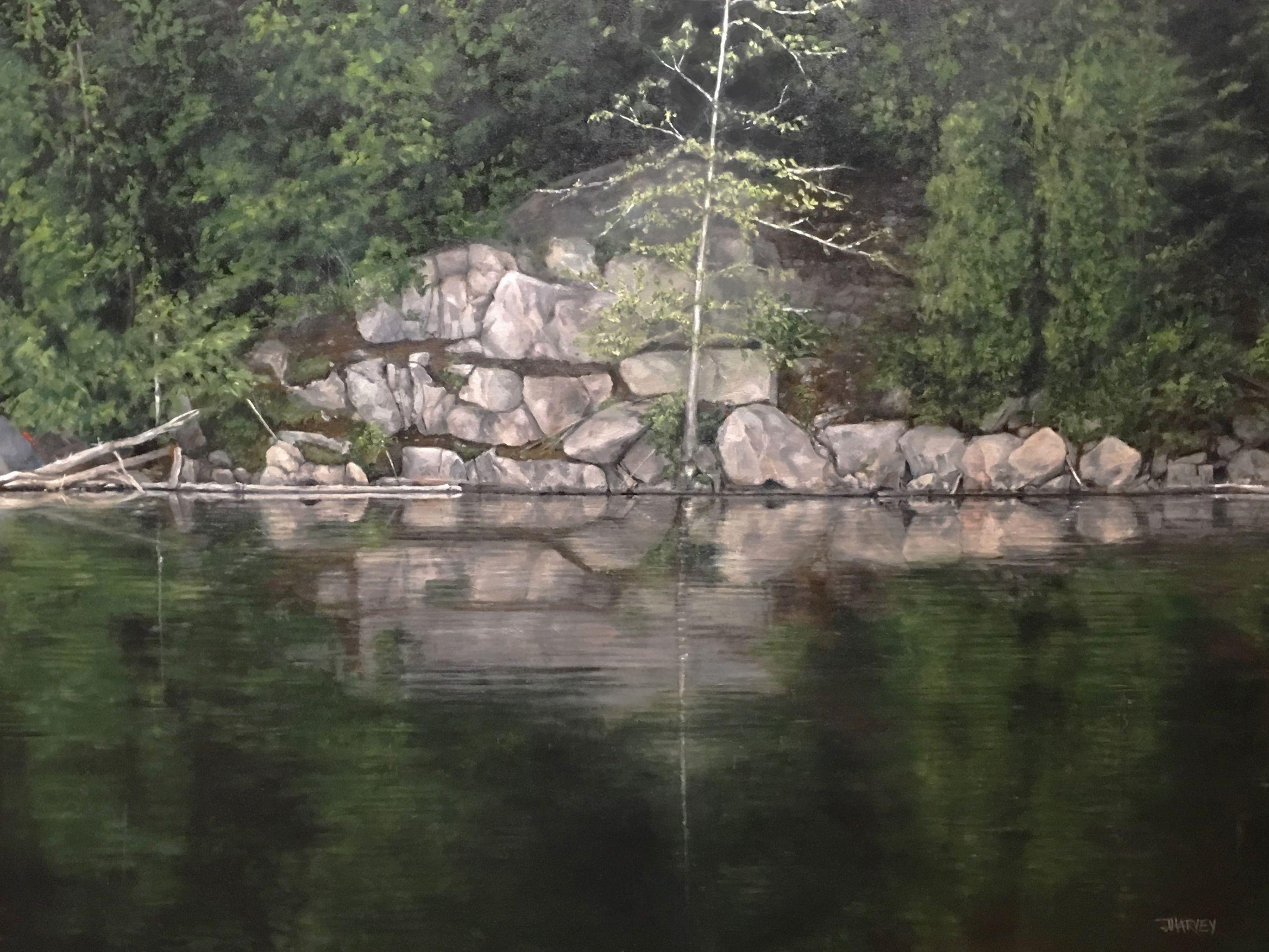 Canoe Lake, Gemälde, Öl auf Leinwand – Painting von Judith Harvey