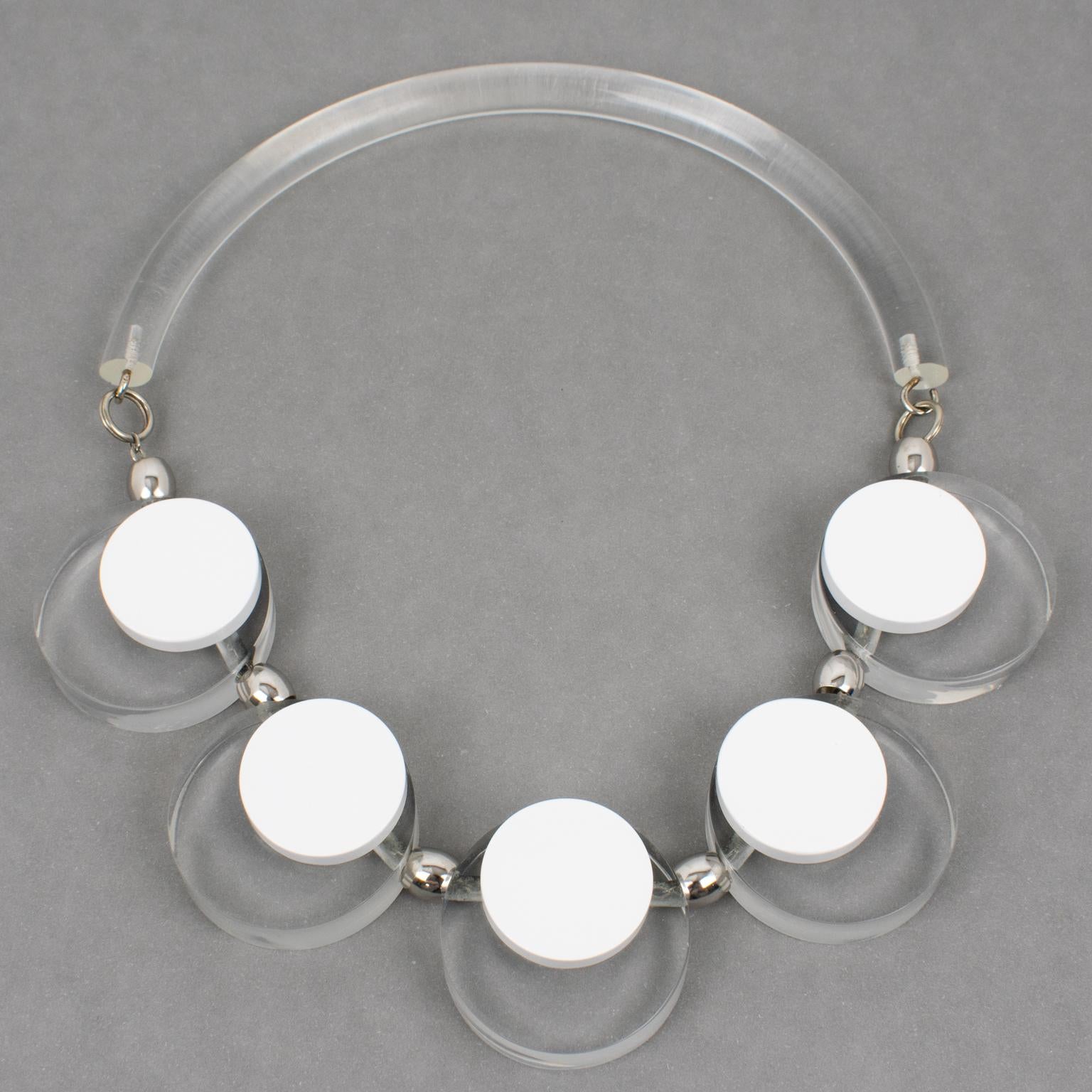 Judith Hendler Acrylic Lucite Neck Ring Necklace, 1980s In Good Condition For Sale In Atlanta, GA