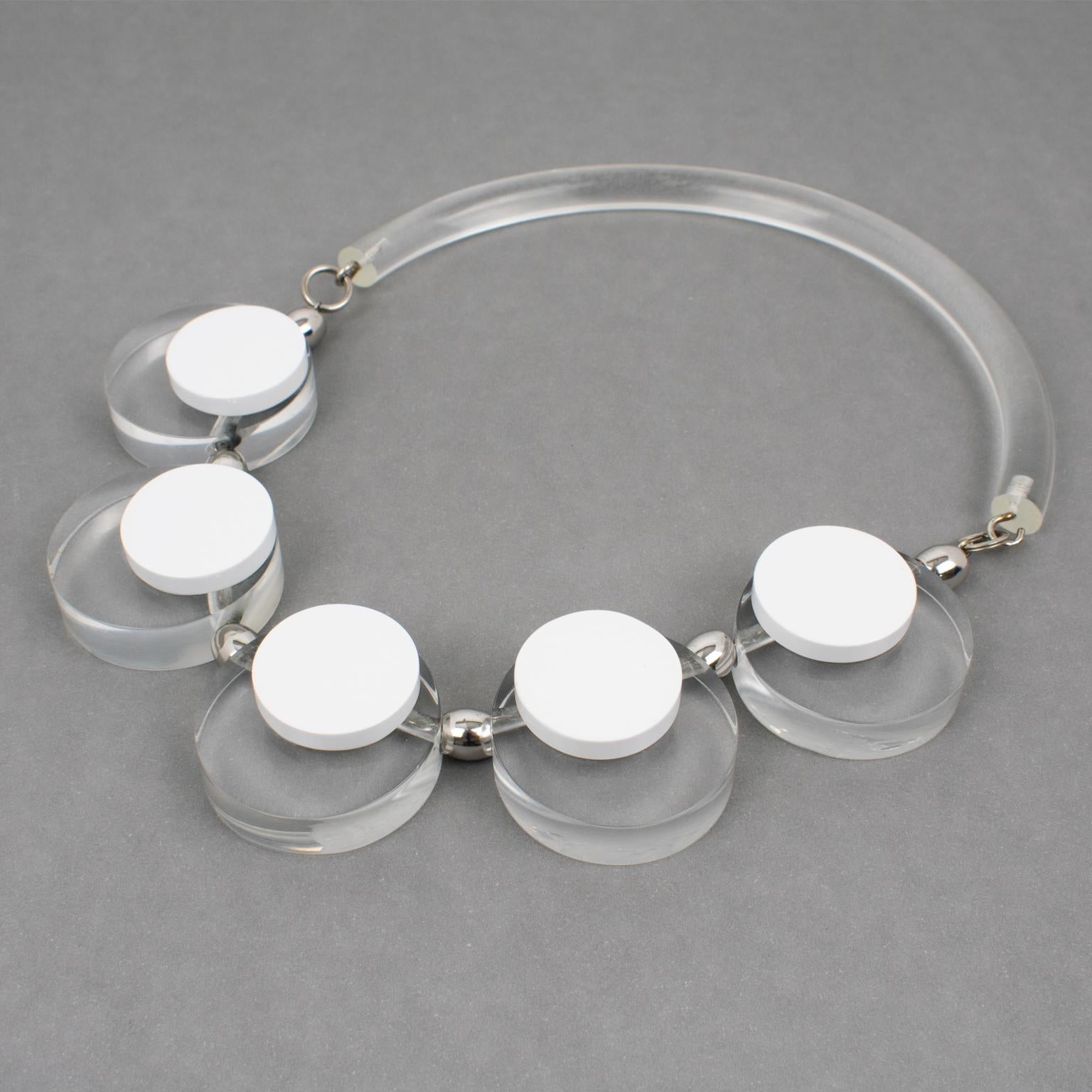 Judith Hendler Acrylic Lucite Neck Ring Necklace, 1980s For Sale 1