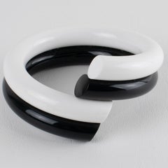 Judith Hendler Bracciale Bypass in acrilico bianco e nero Bangle