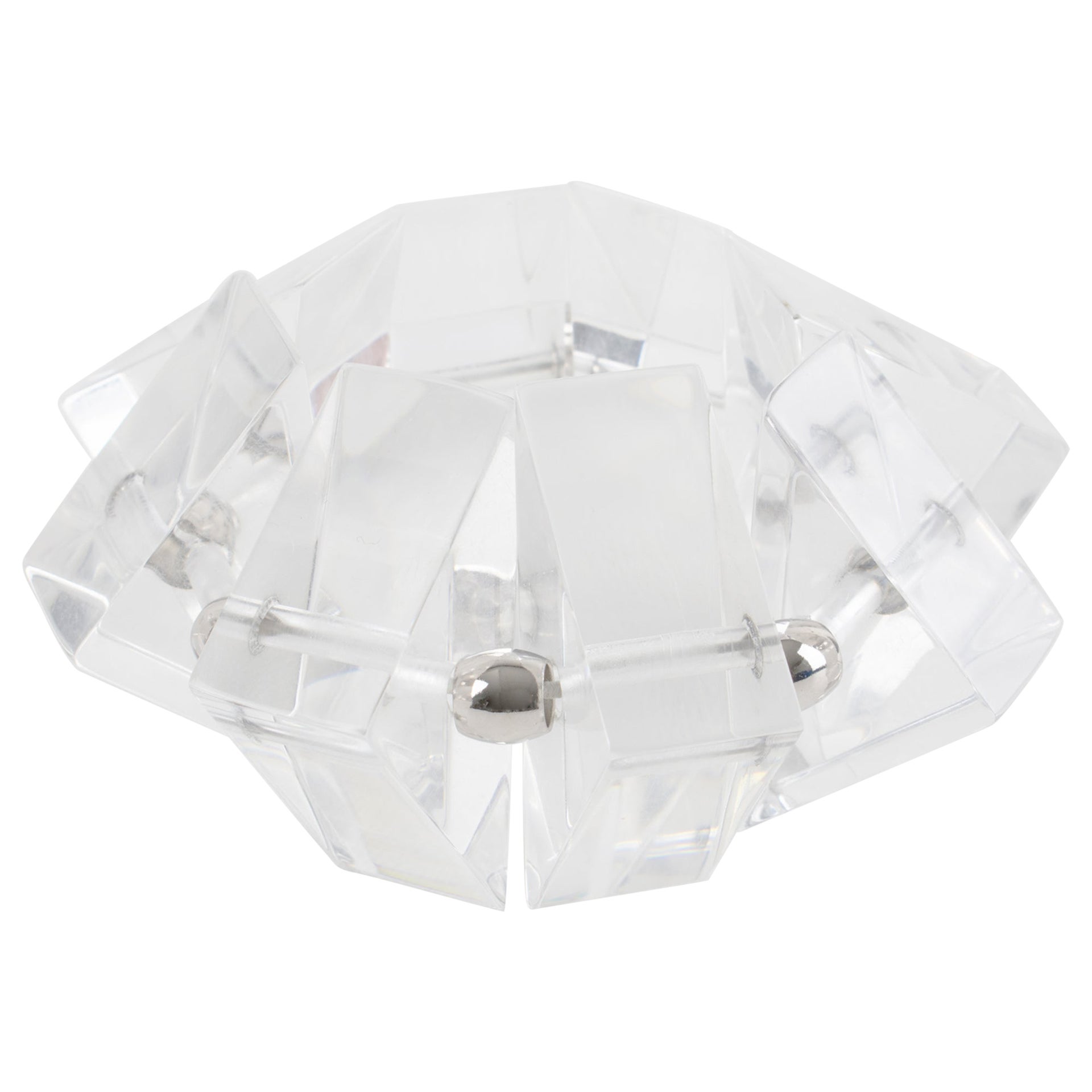 Judith Hendler Klar Acryl Geometrische Link Stretch Armband im Angebot
