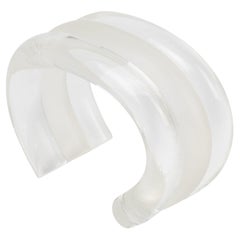 Judith Hendler Clear and Frosted Acrylic Cuff Bracelet