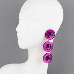 Judith Hendler Magenta Plexiglass Earrings
