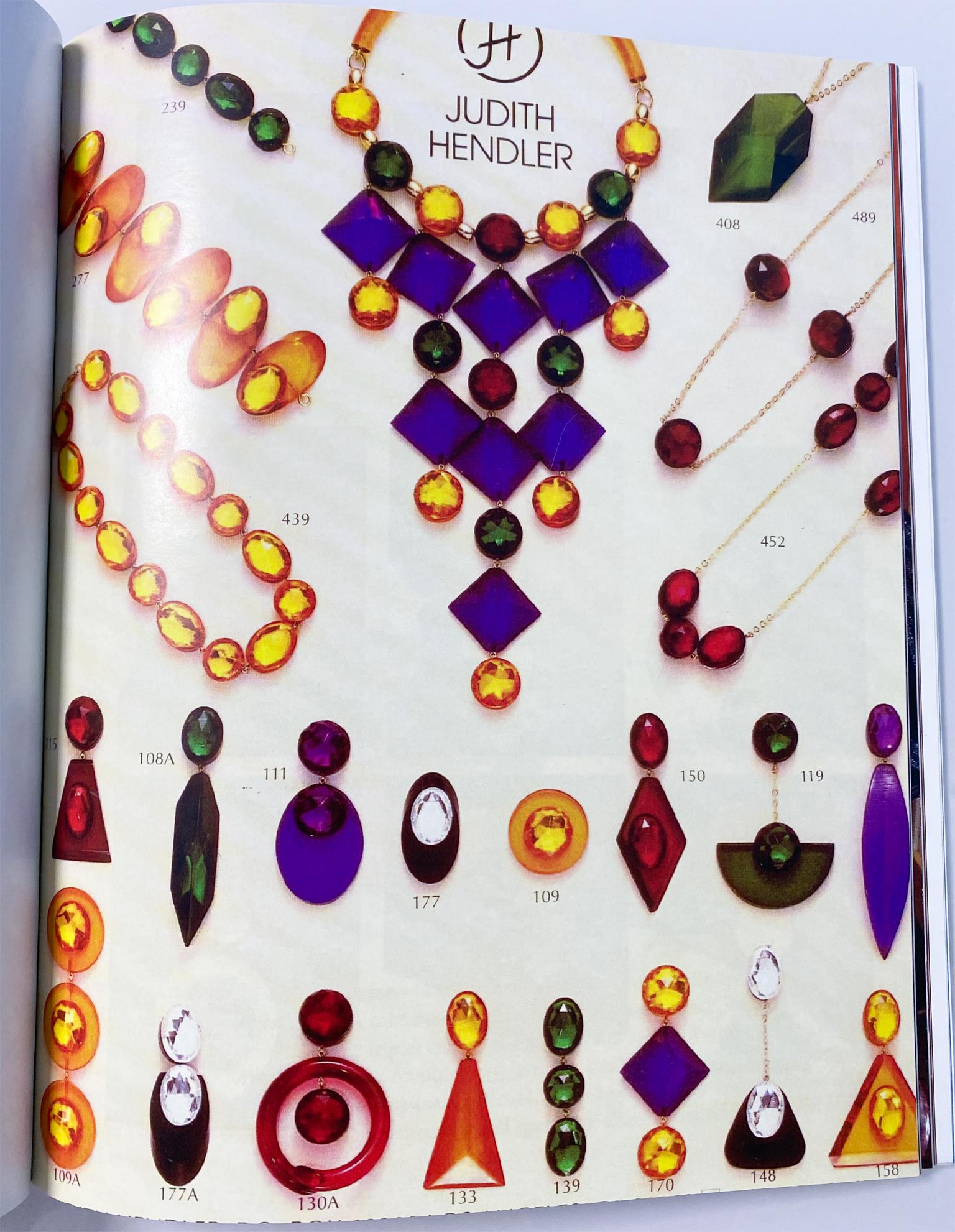 Judith Hendler Magenta Plexiglass Earrings For Sale 2