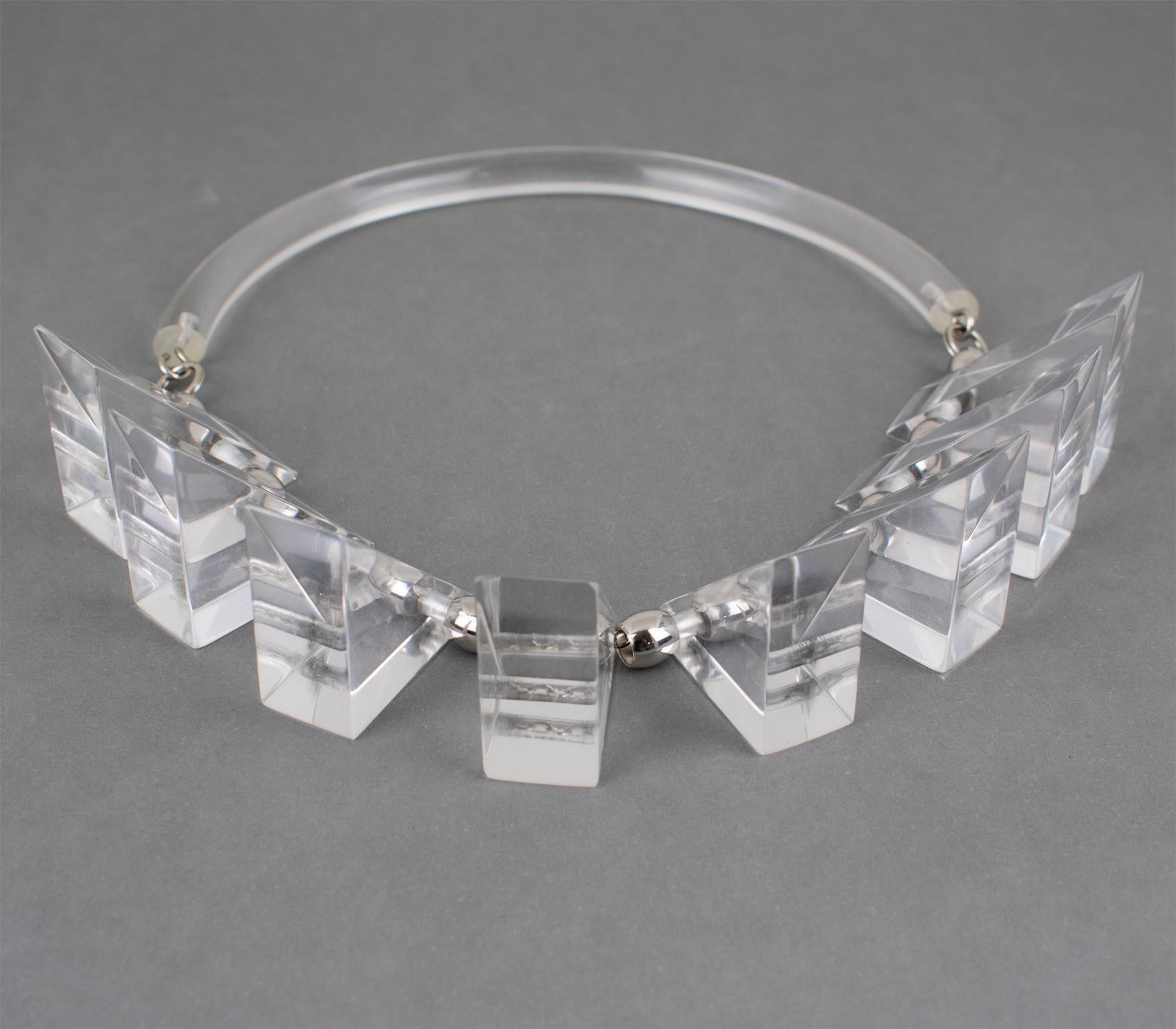 Judith Hendler Clear Acrylic Neck-Ring Necklace For Sale 7