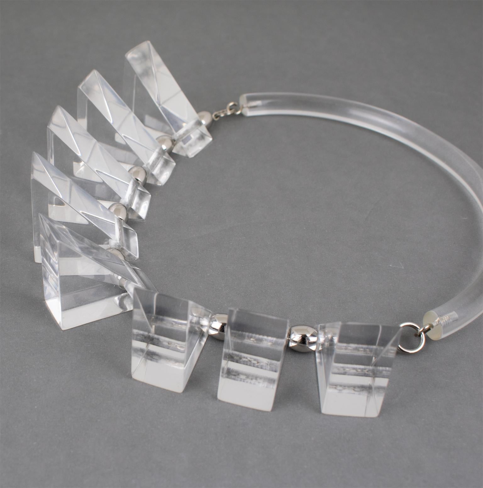 Judith Hendler Clear Acrylic Neck-Ring Necklace For Sale 9