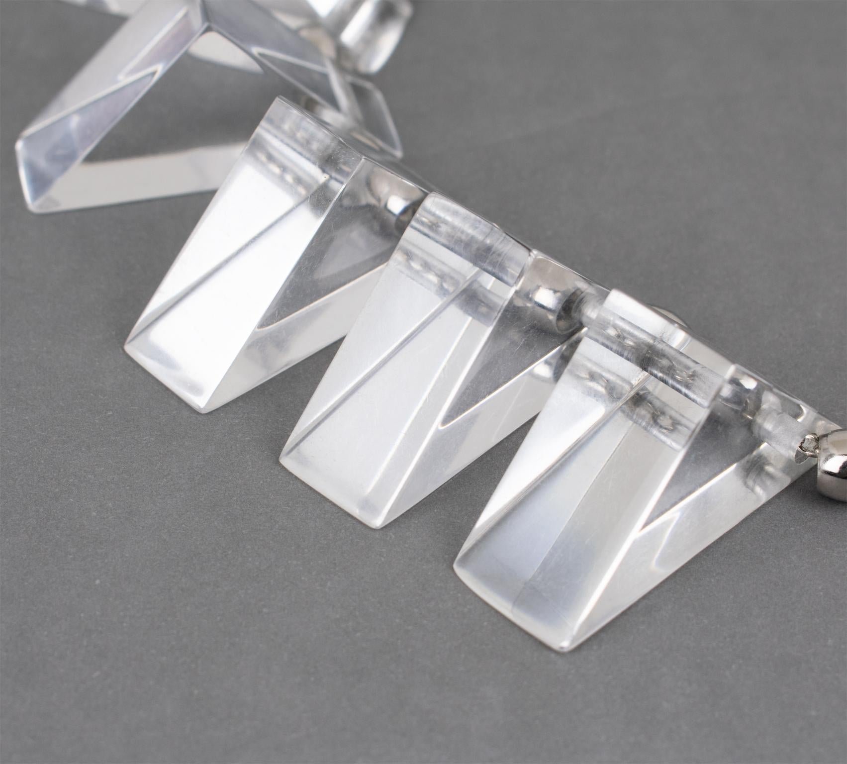 Judith Hendler Clear Acrylic Neck-Ring Necklace For Sale 10