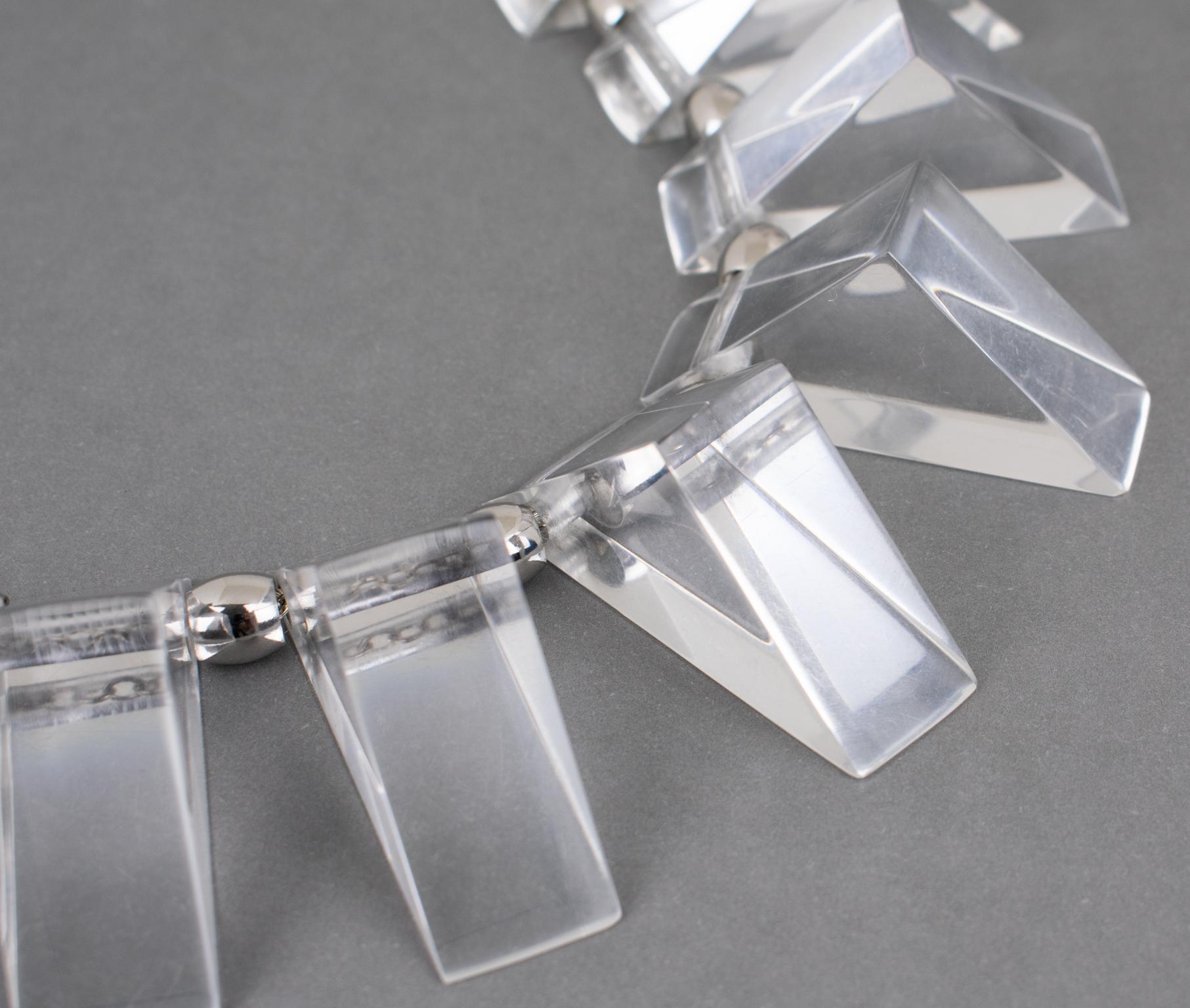 Judith Hendler Clear Acrylic Neck-Ring Necklace For Sale 11