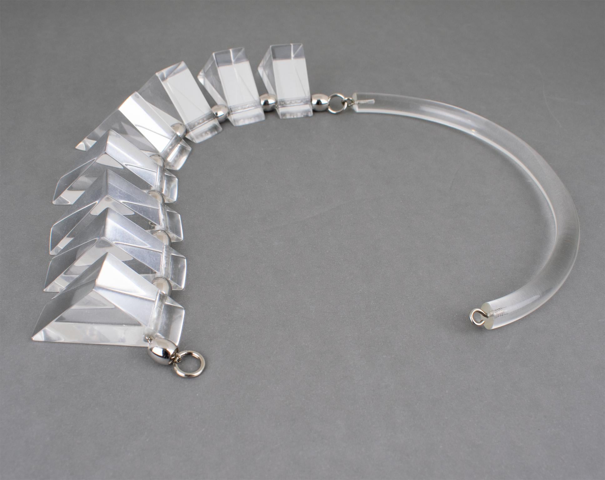 Judith Hendler Clear Acrylic Neck-Ring Necklace For Sale 3