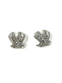 Judith Jack Marcasite Sterling Silver Criss Cross Earrings