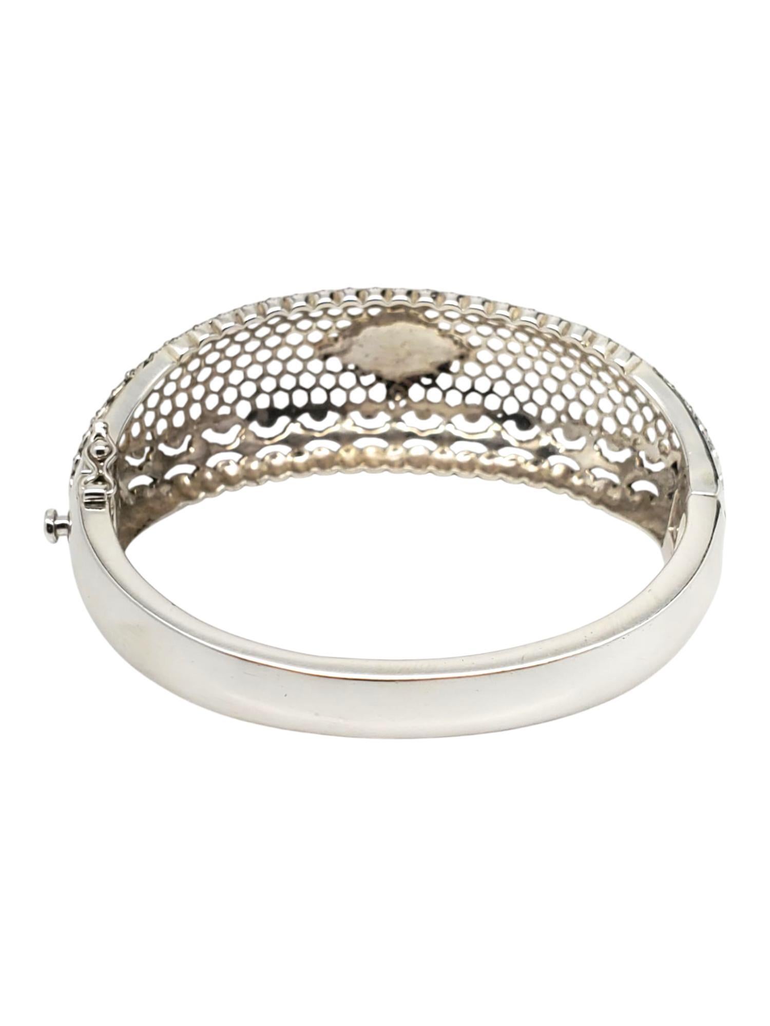 Marquise Cut Judith Jack Sterling Silver & Gold-Tone Marcasite Bangle Bracelet #21222 For Sale
