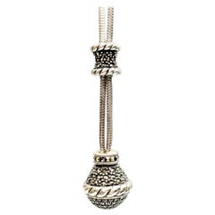 Judith Jack Sterling Silver Marcasite Ball Pendant Necklace