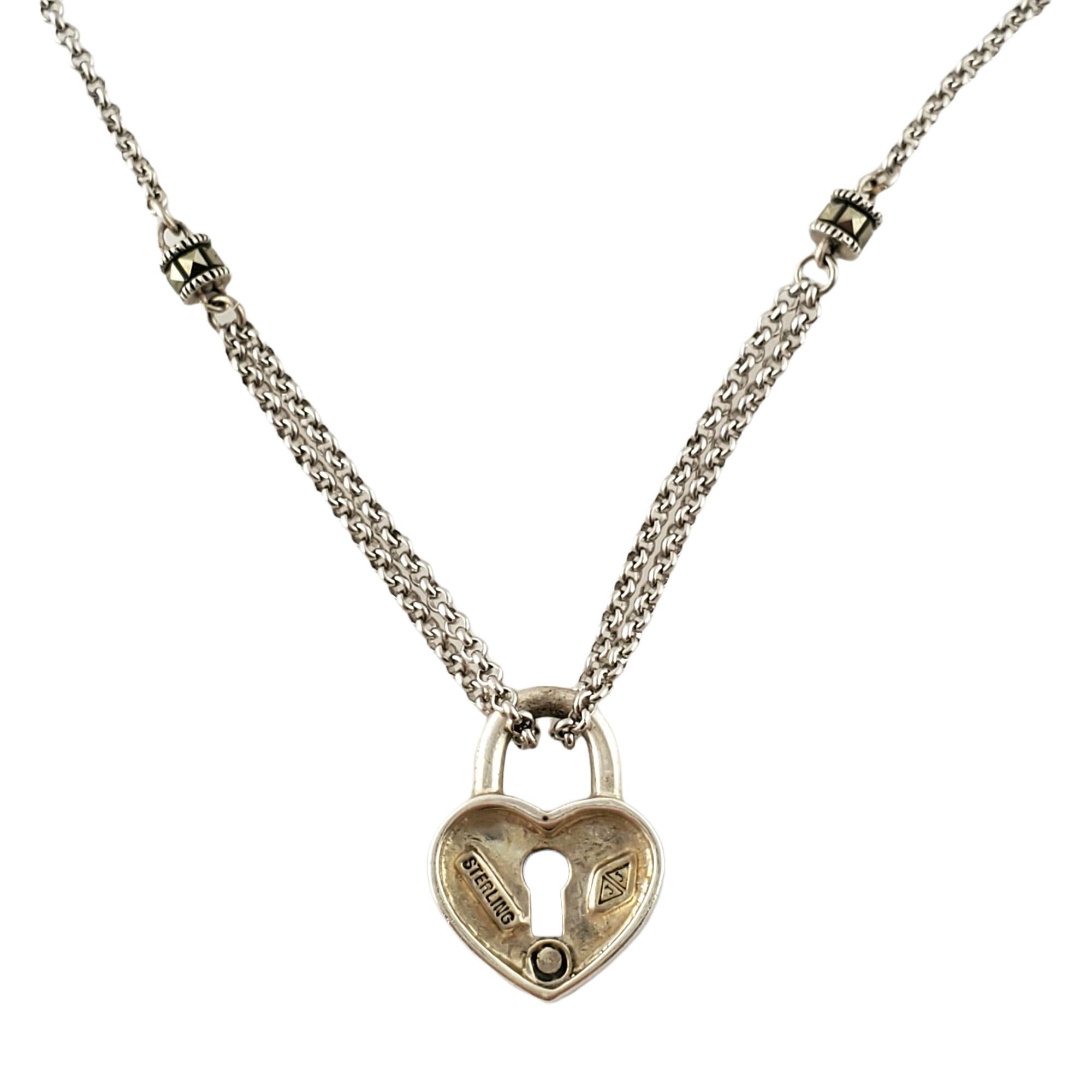 Judith Jack - Collana a catena con cuore in Marcasite in argento sterling In condizioni buone a Washington Depot, CT