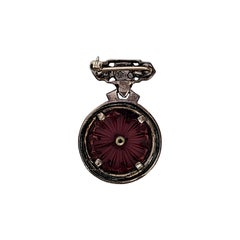 Judith Jack Sterling Silver Marcasite Purple Caphor Glass Pin / Brooch