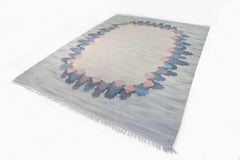 Judith Johansson, "Flower Wreath" Swedish Flat Weave Rug, 1960s