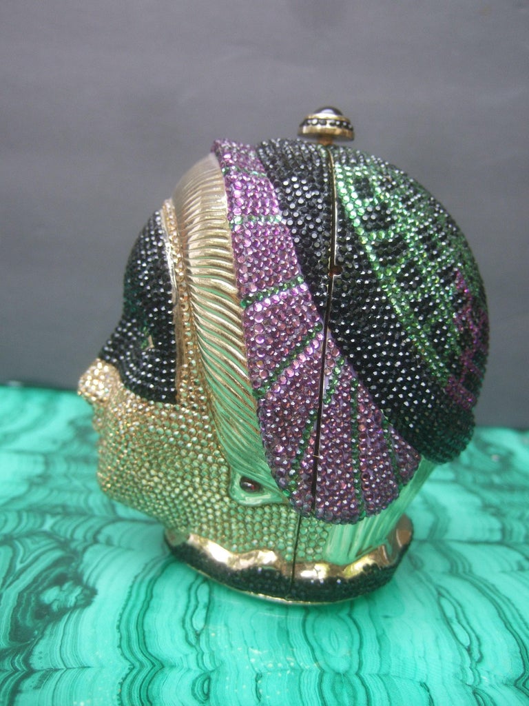 Judith Leiber Exquisite Crystal Encrusted Figural Woman Minaudière circa 1980s For Sale 5