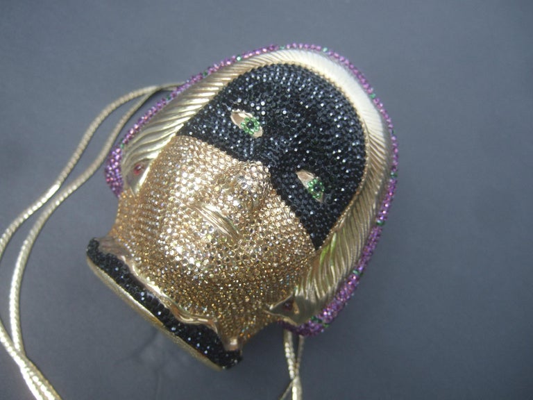 Judith Leiber Exquisite Crystal Encrusted Figural Woman Minaudière circa 1980s For Sale 9