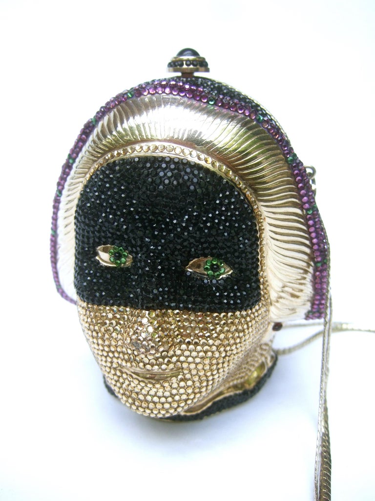 Judith Leiber Exquisite Crystal Encrusted Figural Woman Minaudière circa 1980s For Sale 10