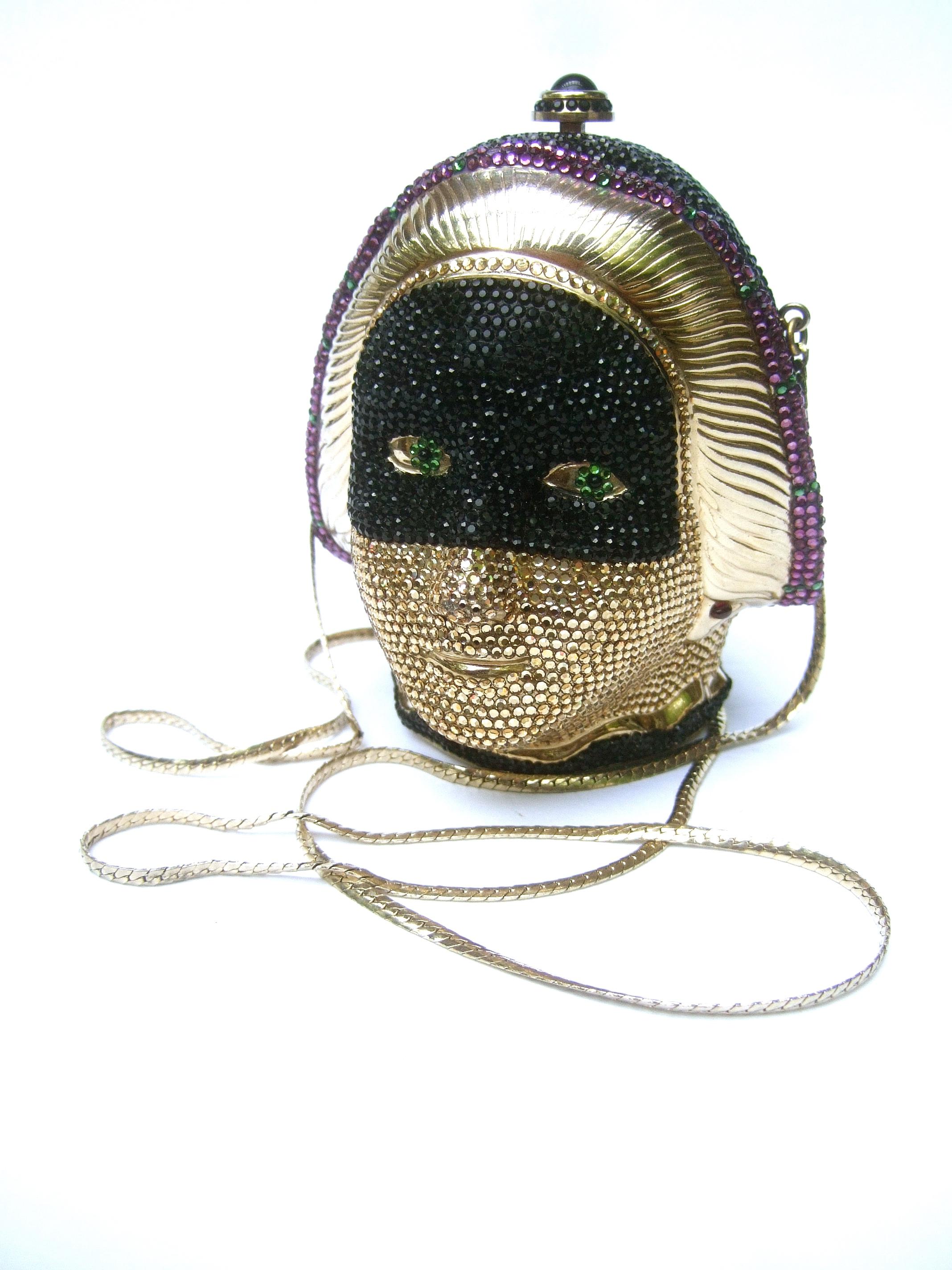 Judith Leiber Exquisite Crystal Encrusted Figural Woman Minaudière circa 1980s For Sale 11