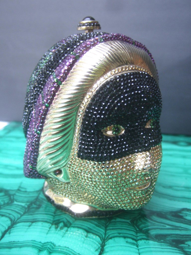Judith Leiber Exquisite Crystal Encrusted Figural Woman Minaudière circa 1980s For Sale 13