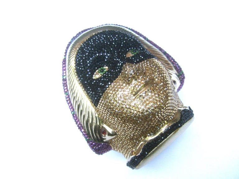 Judith Leiber Exquisite Crystal Encrusted Figural Woman Minaudière circa 1980s For Sale 14