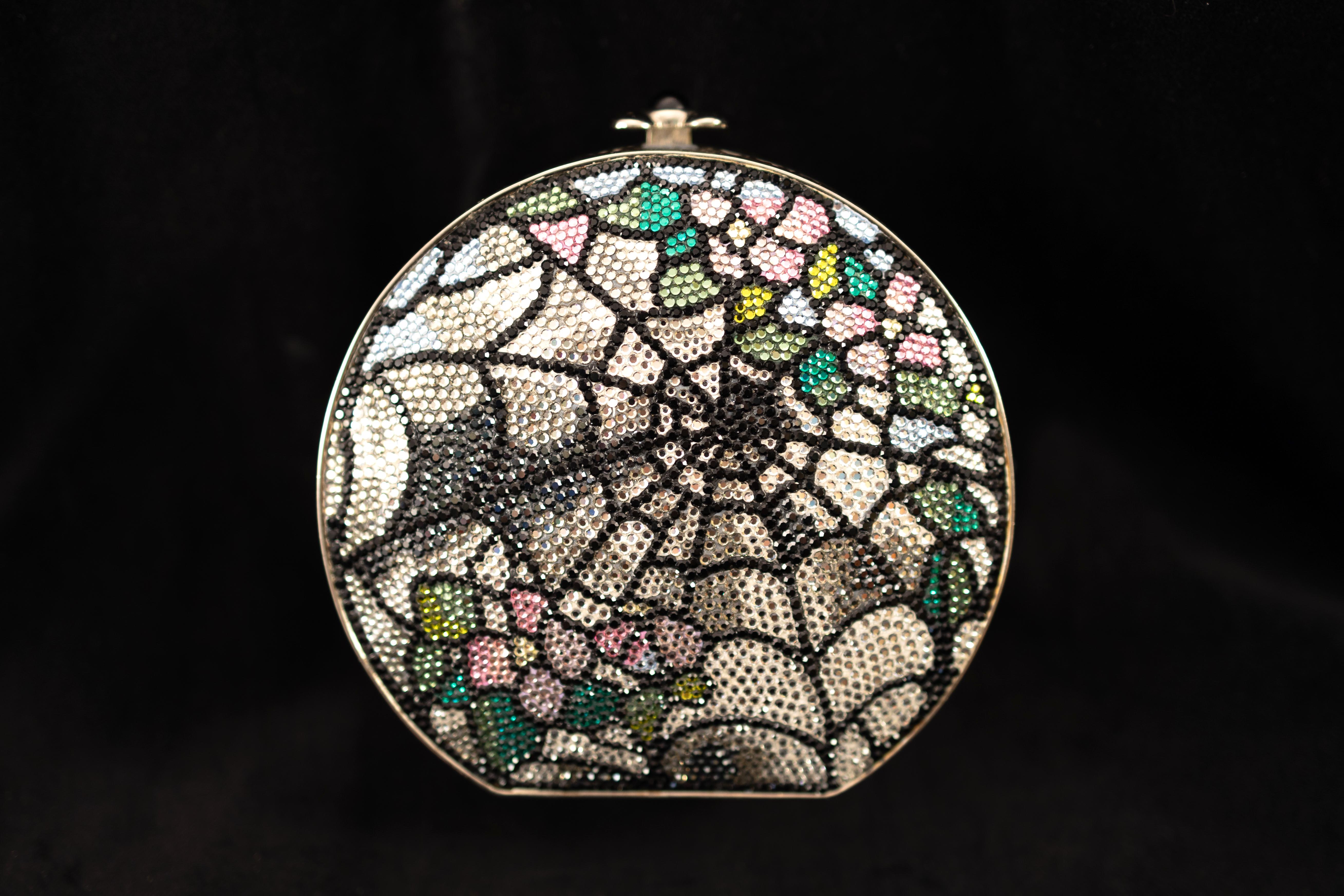 Swarovski Crystal Spider Web Canteen Minaudiere Evening Bag - Sculpture by Judith Leiber