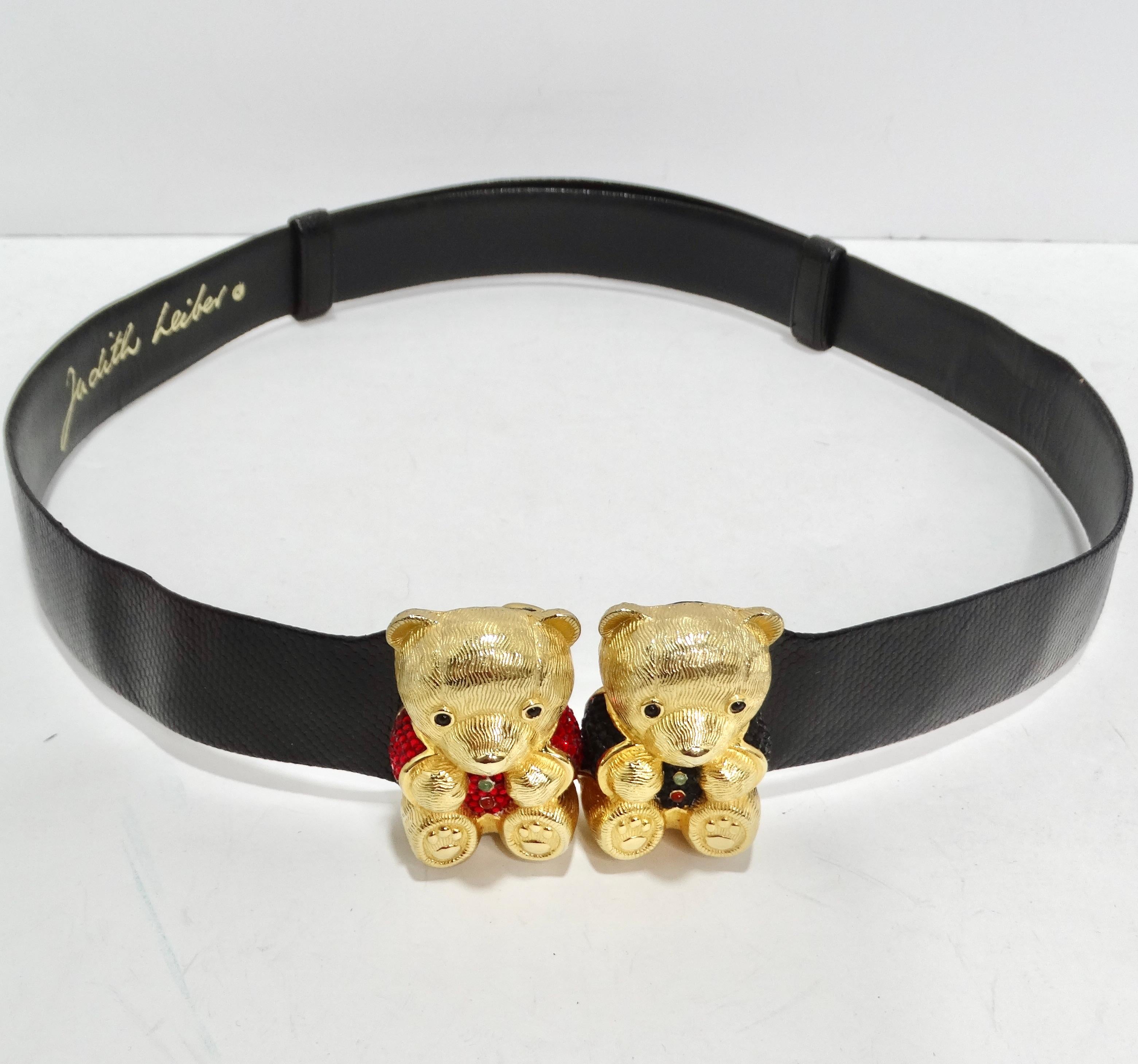 Judith Leiber 1980s Swarovski Teddy Bear Belt In Excellent Condition For Sale In Scottsdale, AZ