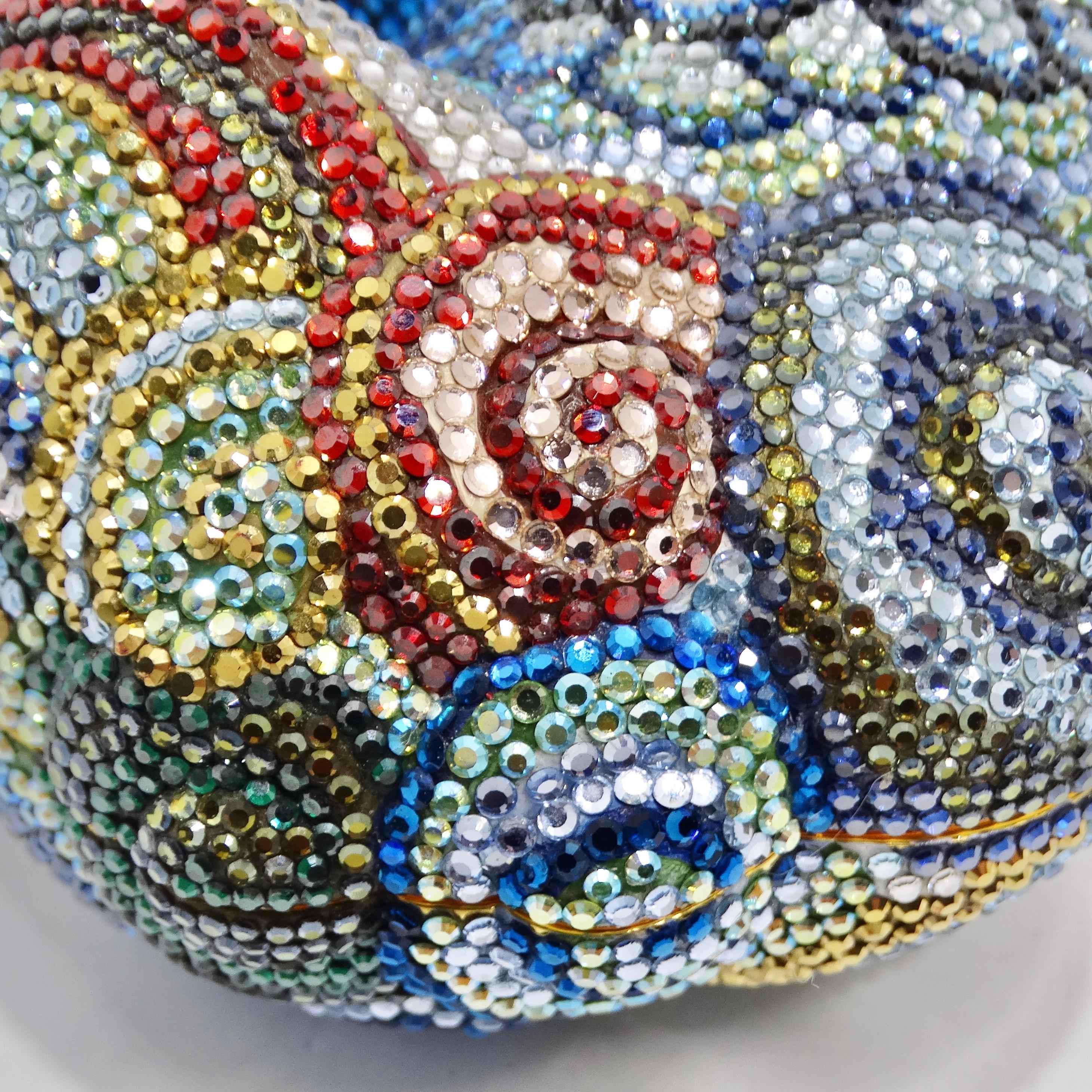 Judith Leiber 1990s Multicolor Crystal Embellished Foodog Clutch For Sale 6