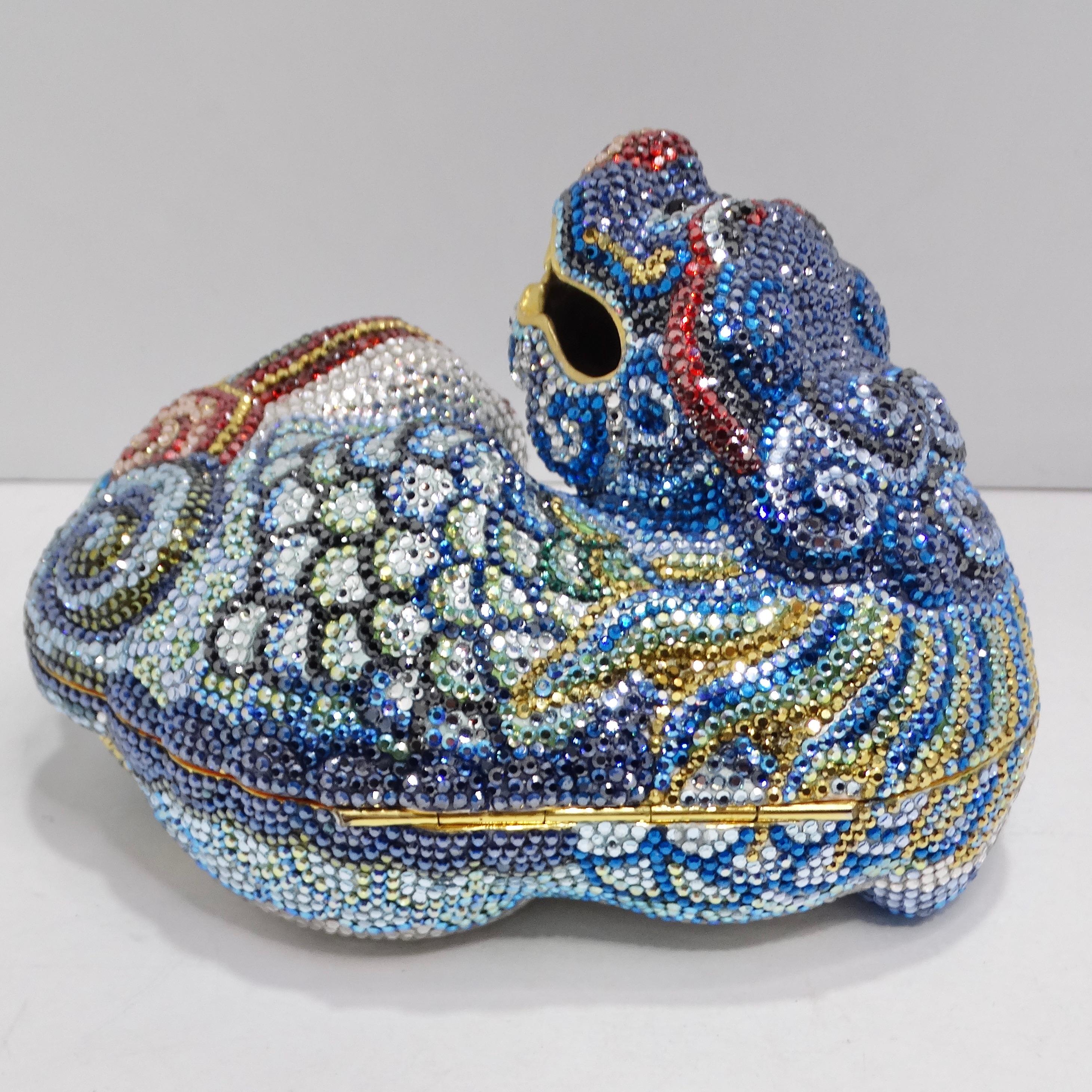 Judith Leiber 1990s Multicolor Crystal Embellished Foodog Clutch For Sale 3