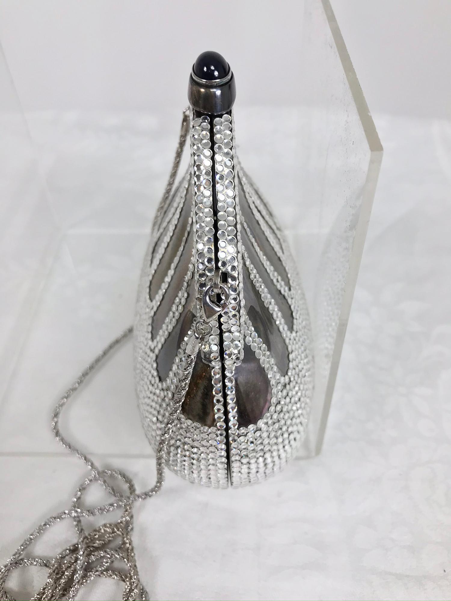 Judith Leiber 35th Anniversary Chatelaine Sterling Silver Sapphire Evening Bag 1