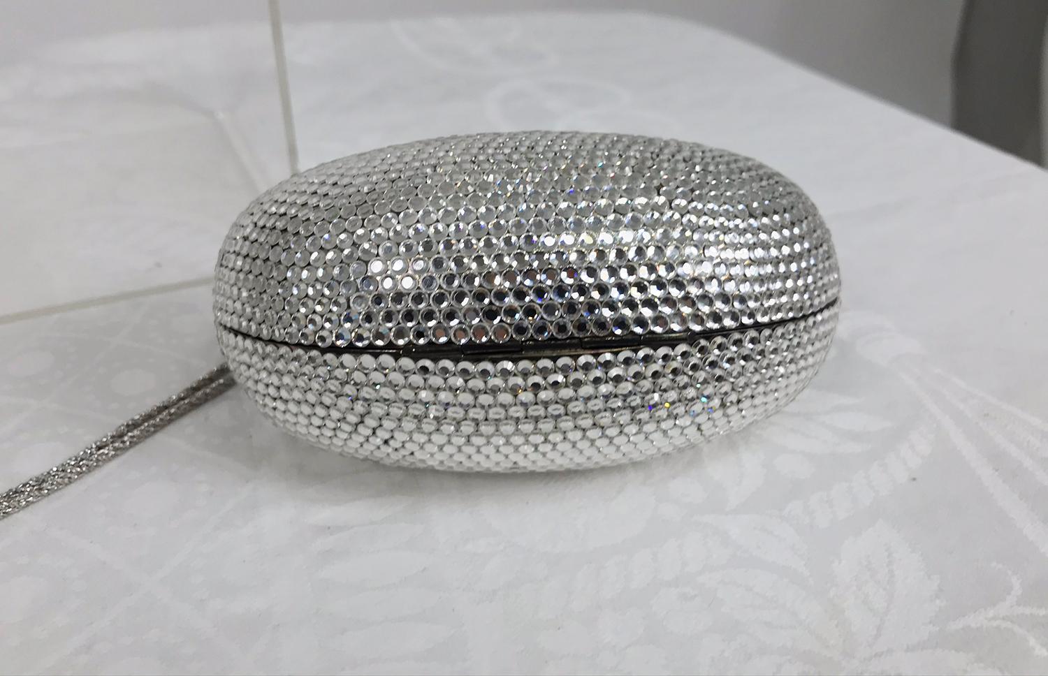 Judith Leiber 35th Anniversary Chatelaine Sterling Silver Sapphire Evening Bag 3