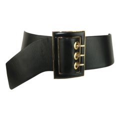 Judith Leiber - Ceinture réglable en cuir noir