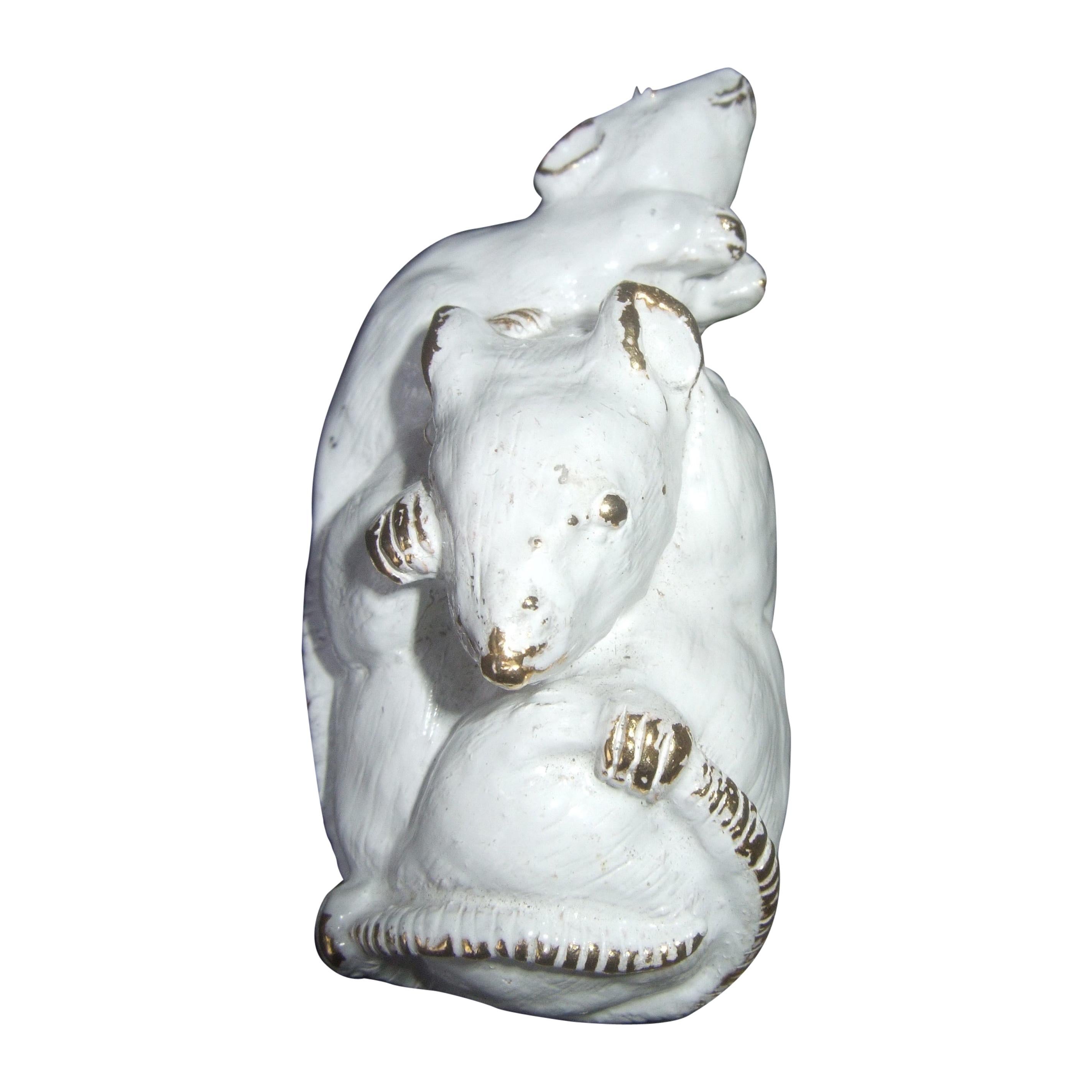 Judith Leiber Avant-Garde White Enamel Mouse Brooch c 1980s For Sale